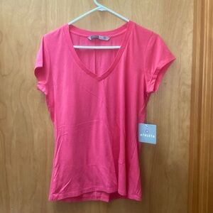 Athleta pink vneck tee. Women’s size L